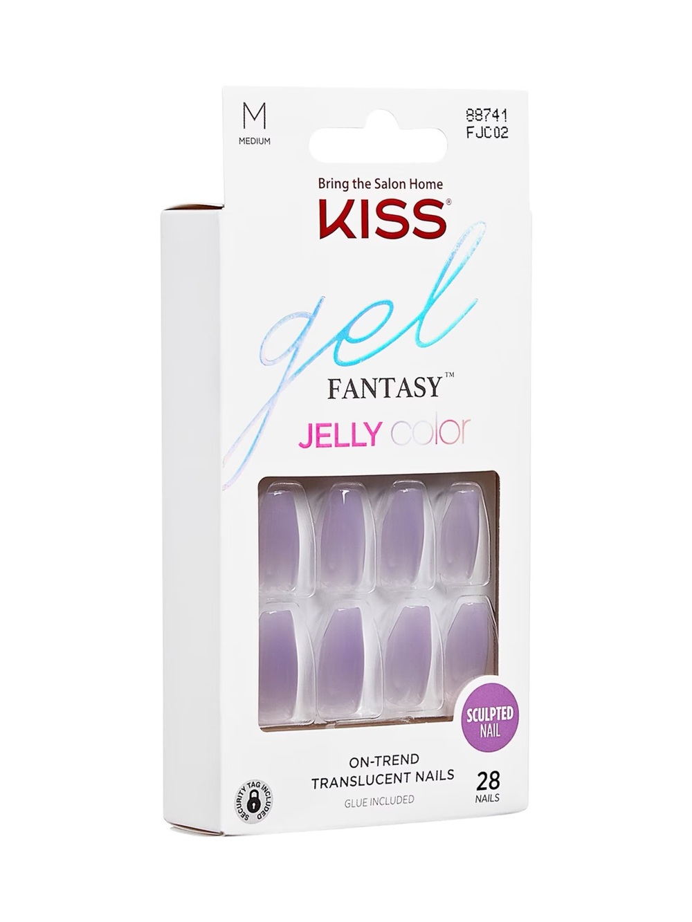 KISS • Gel Fantasy NWT NIB Jelly Color Coffin Translucent Press on Nails